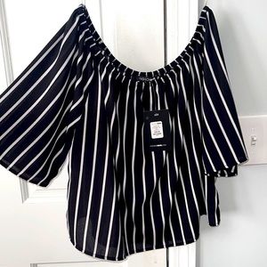 Black and white off shoulder top